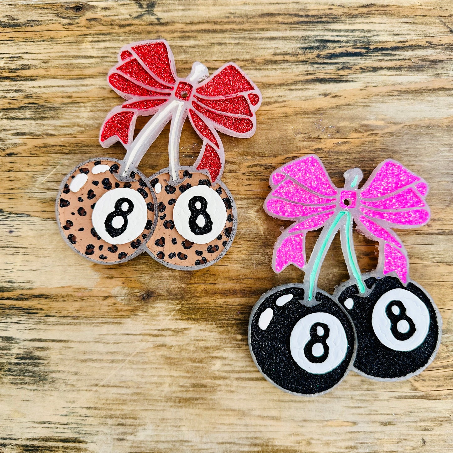 Eight Ball Cherries with Bow Car Freshie