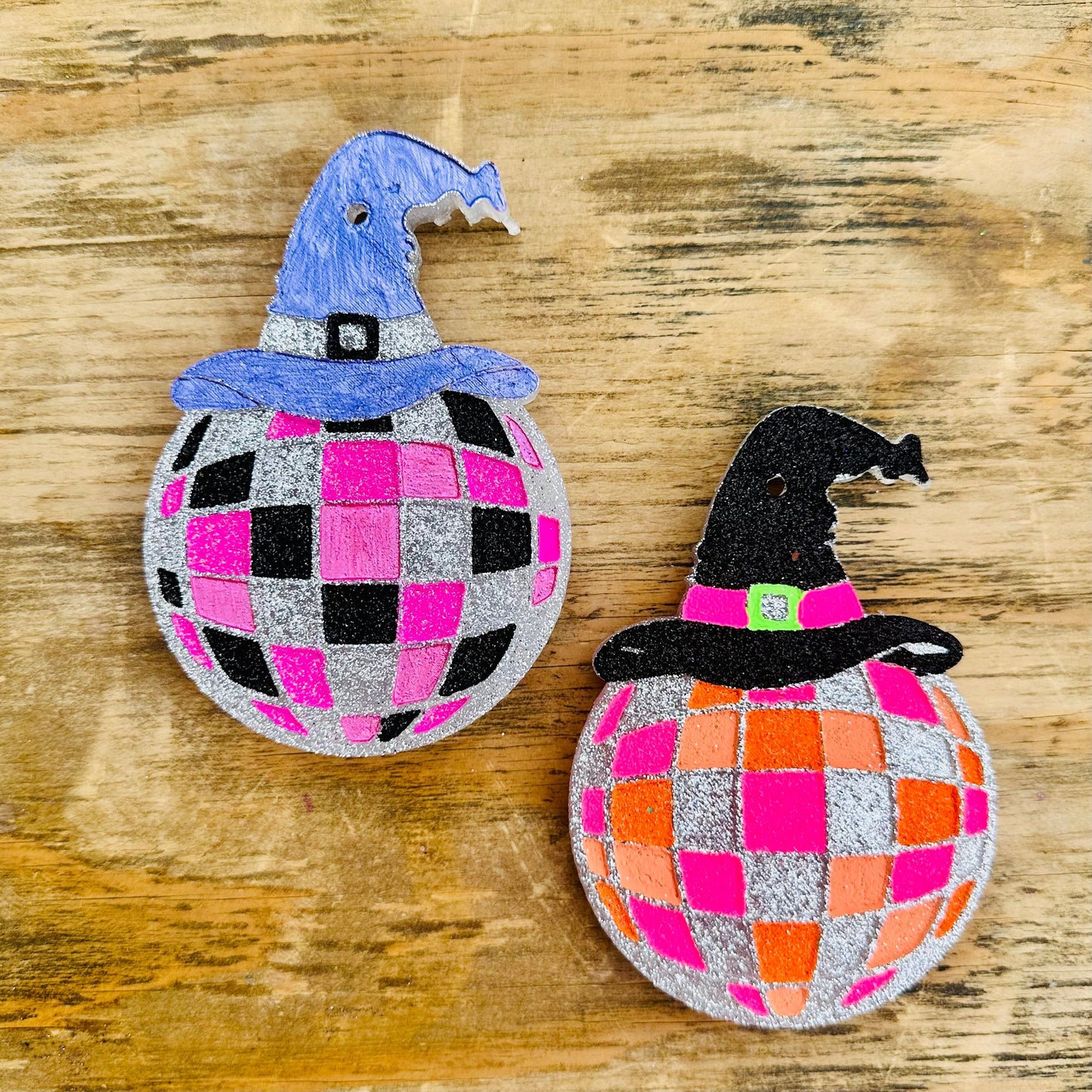 Halloween Disco Ball with Witch Hat Car Freshie