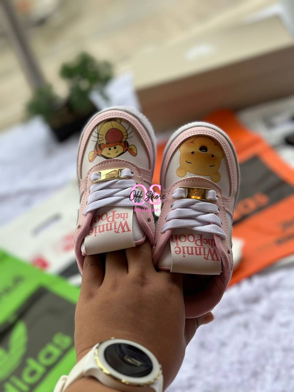 Pink Winnie the Pooh Air Force 1s