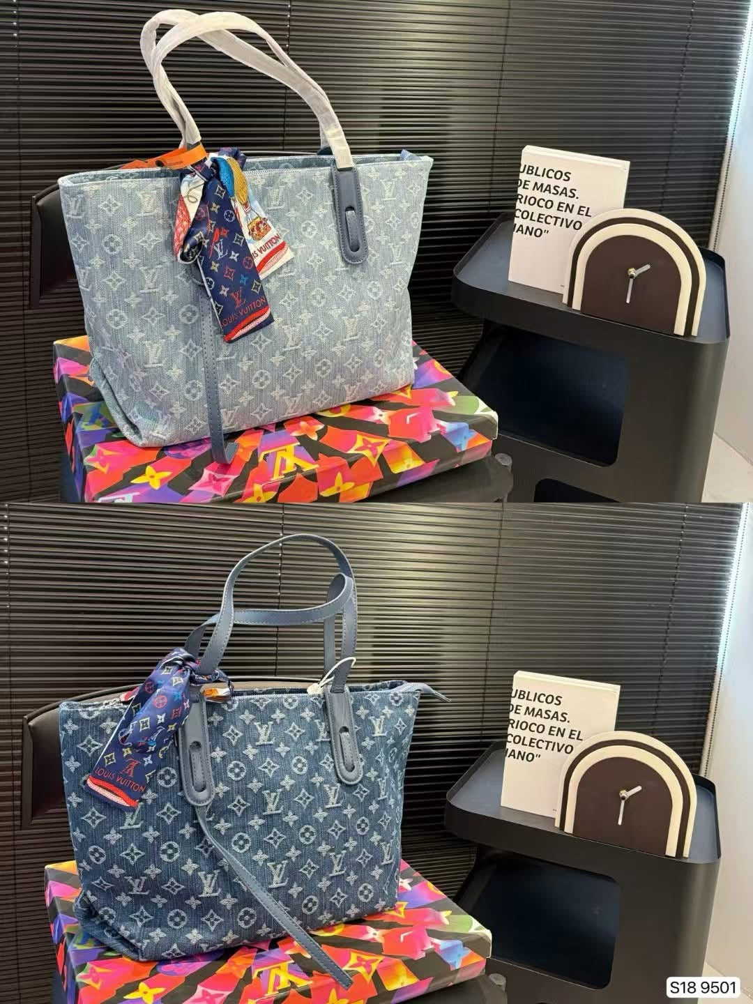 L Denim Tote
