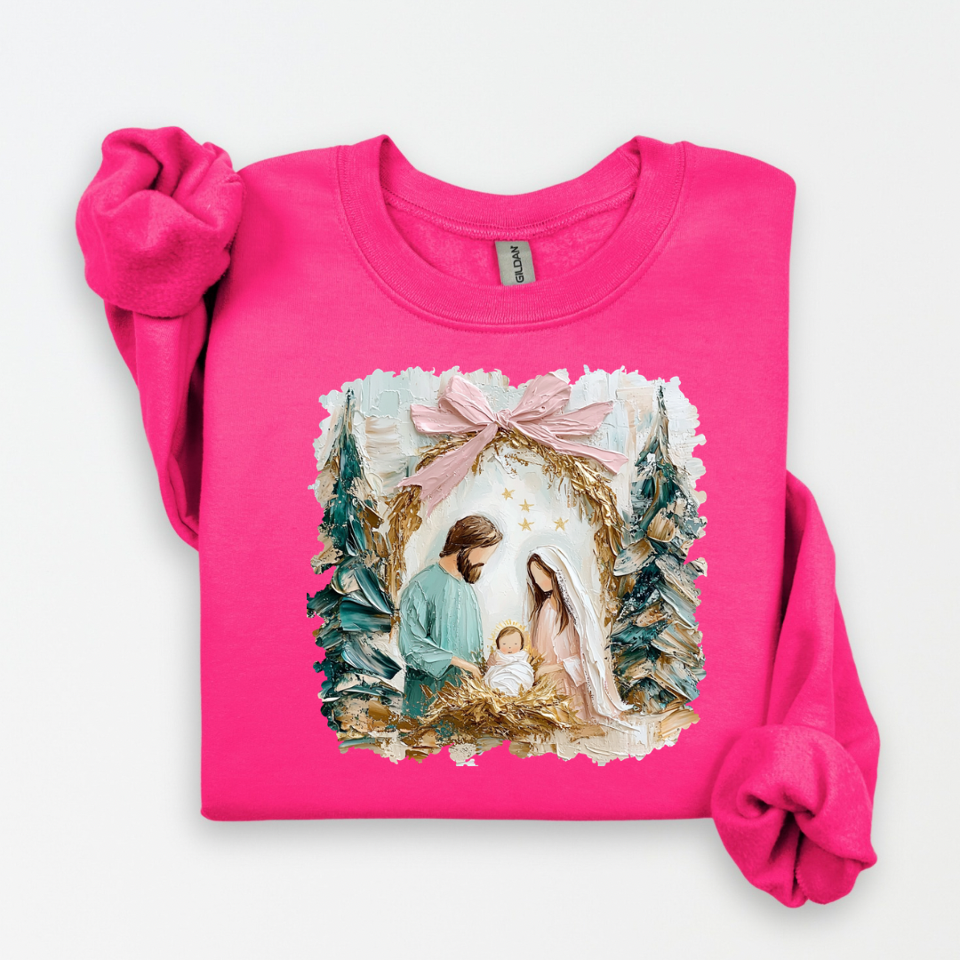 Brush Stroke Nativity Scene (Angel Tree Sponsoring) Sweatshirt.