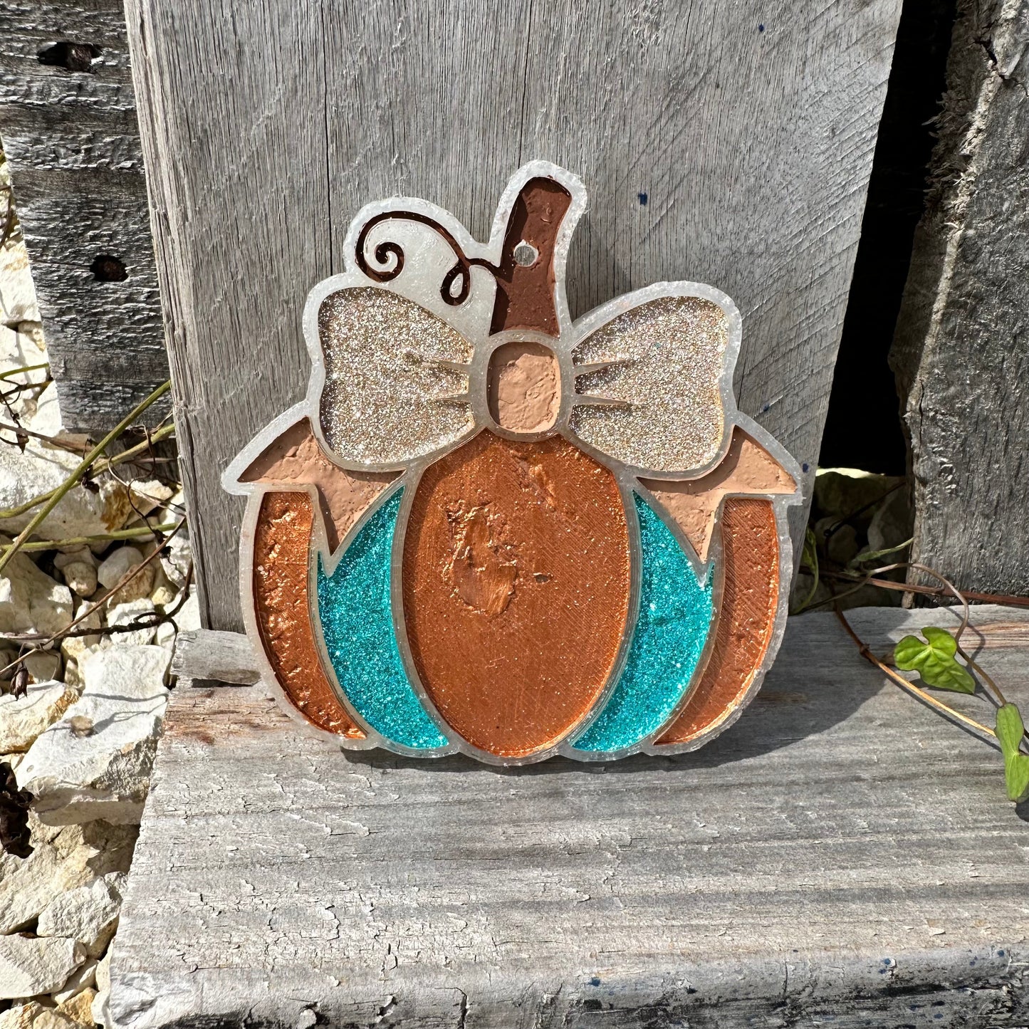 Fall Pumpkin with Bow Car Freshie