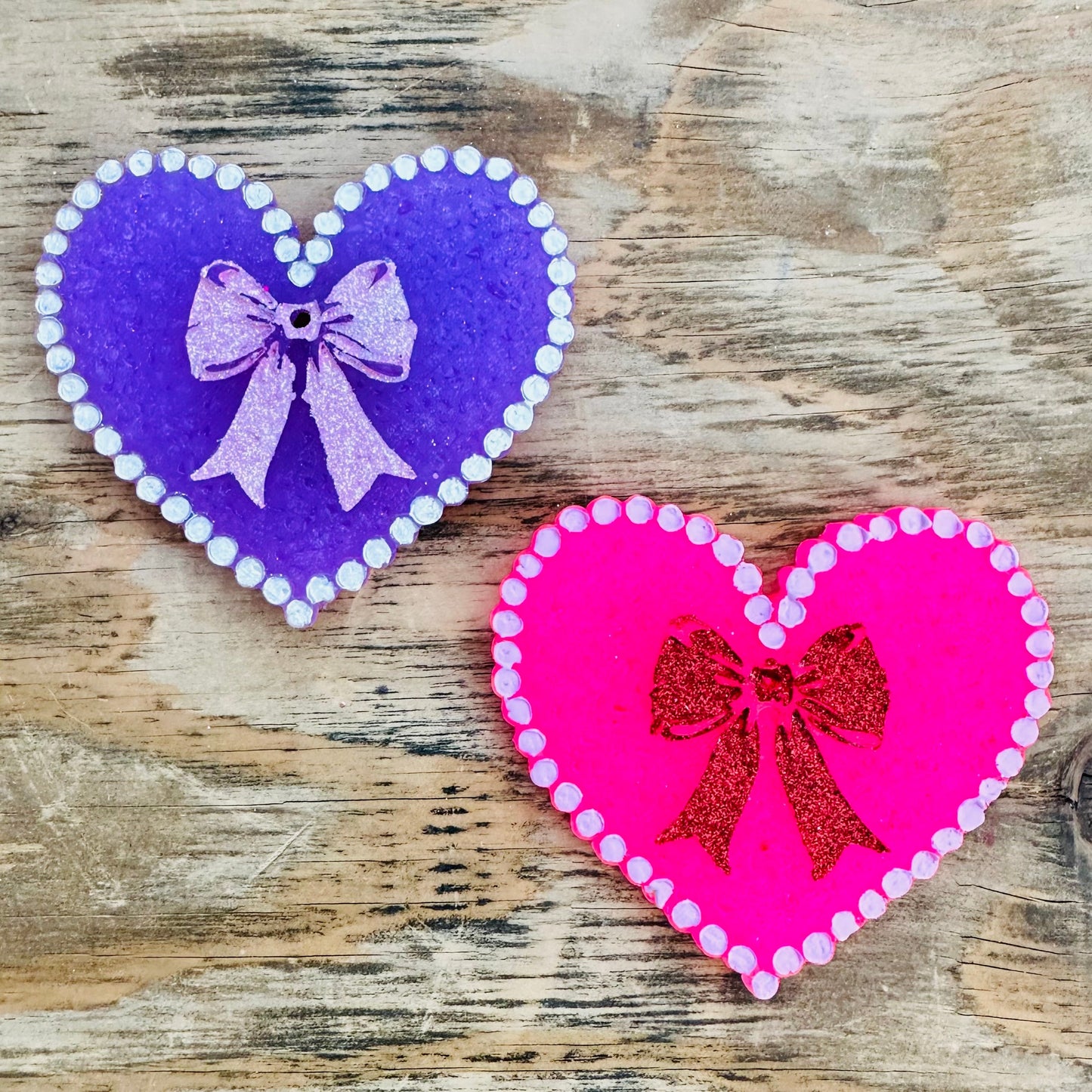 2026 Valentine Pearl Heart with Bow Car Freshie