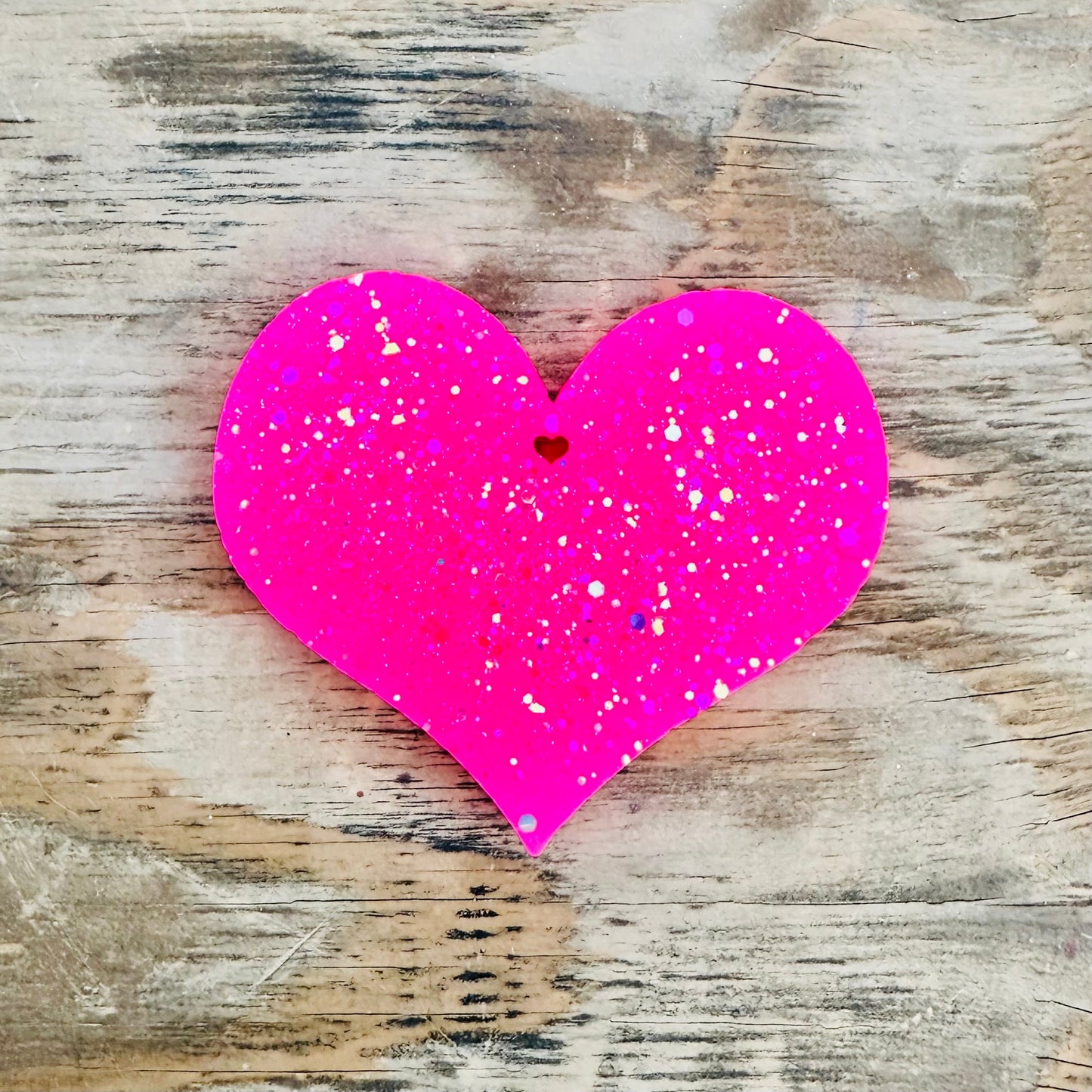 2026 Valentine Plain Glitter Heart Car Freshie