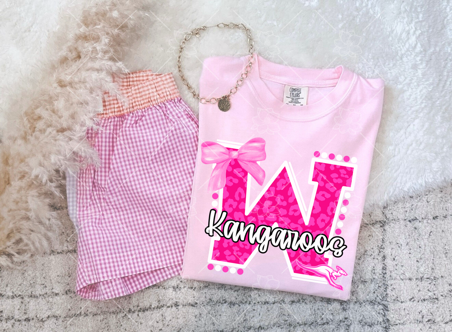 Pink Out Custom Leopard Mascot Tee - Youth