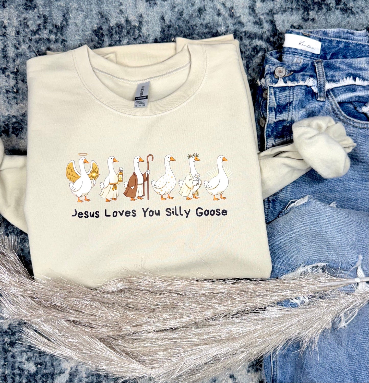 Jesus Loves You Silly Goose Faith Sweatshirt | Gildan