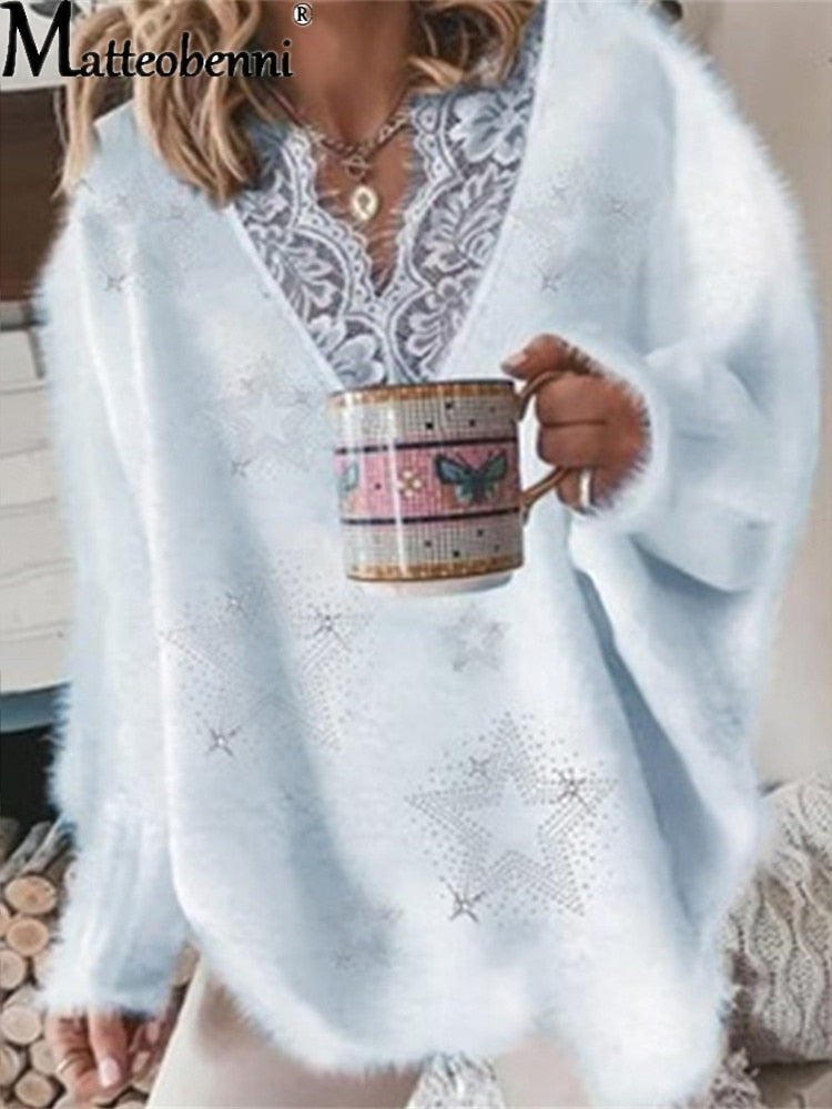 Ladies Long Sleeve Oversize Casual Loose Sweater