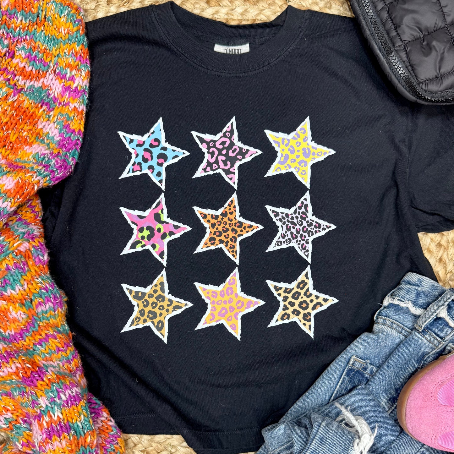 Animal Print Stars Crop Top