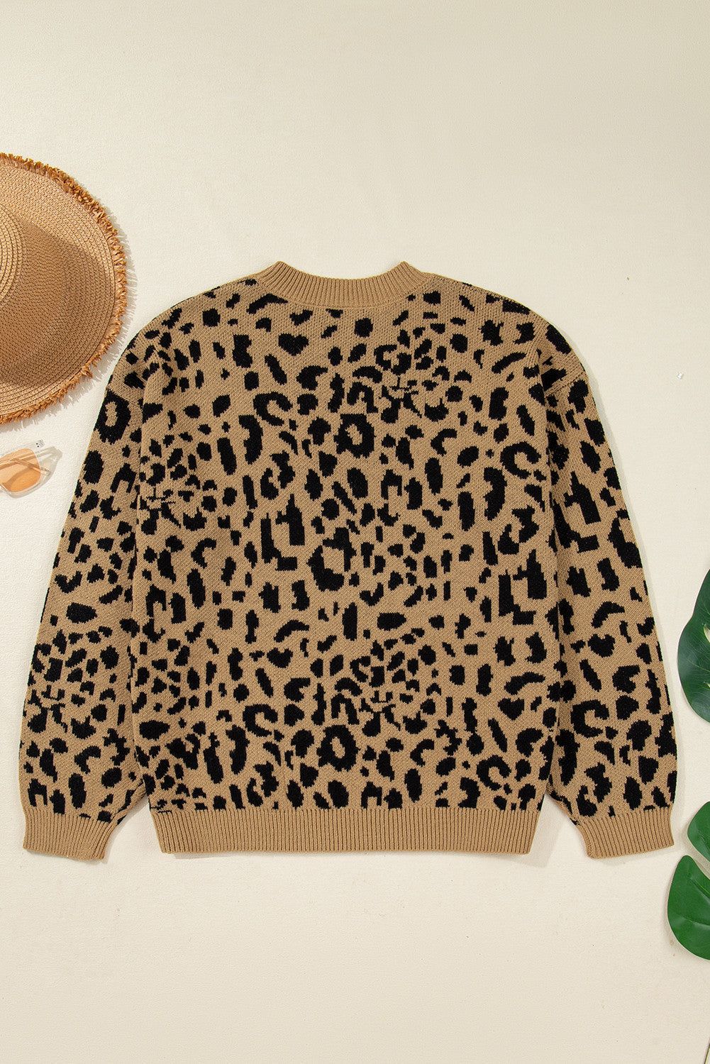 Leopard Drop Shoulder Sweater RTS
