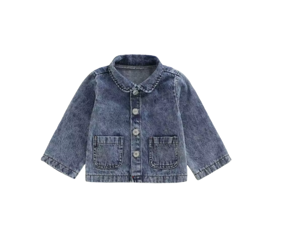 Collared Button Denim Jacket