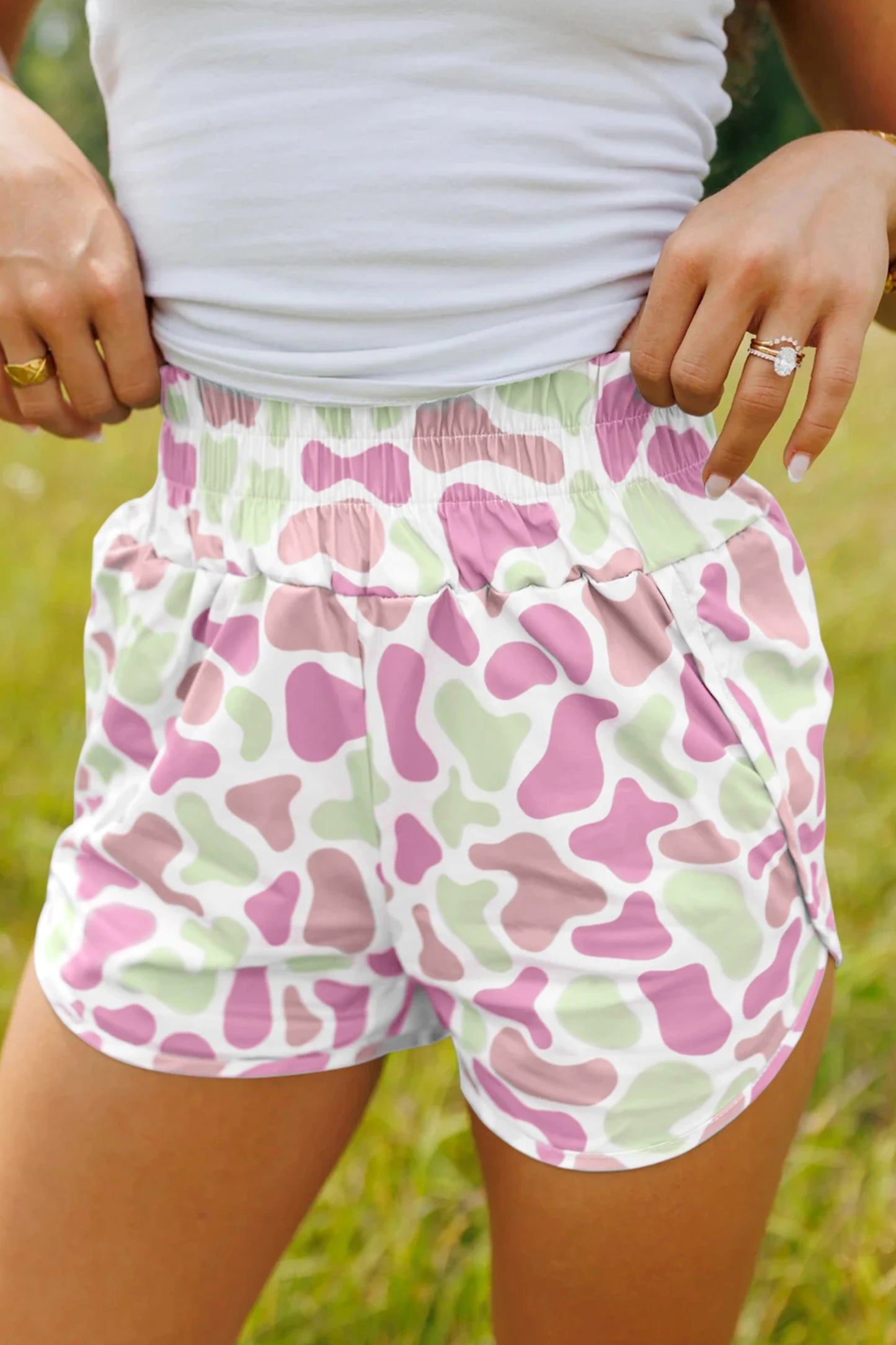 Green/Pink Camo Swish Shorts
