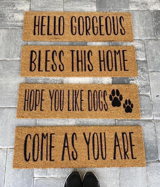 Custom Skinny Doormat – 9"x30" Personalized Natural Coir Mat