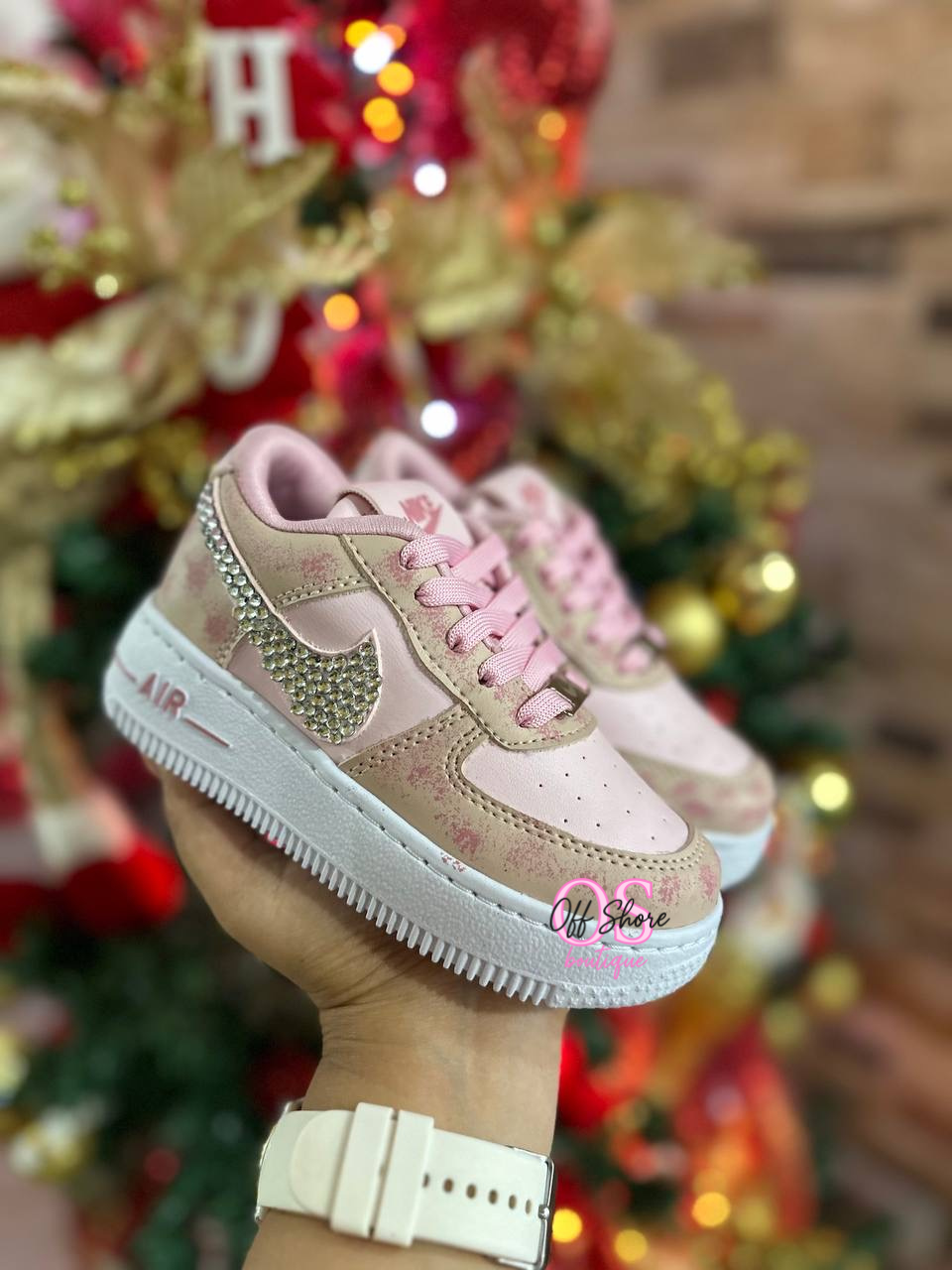 Pink Rhinestone Air Force 1s