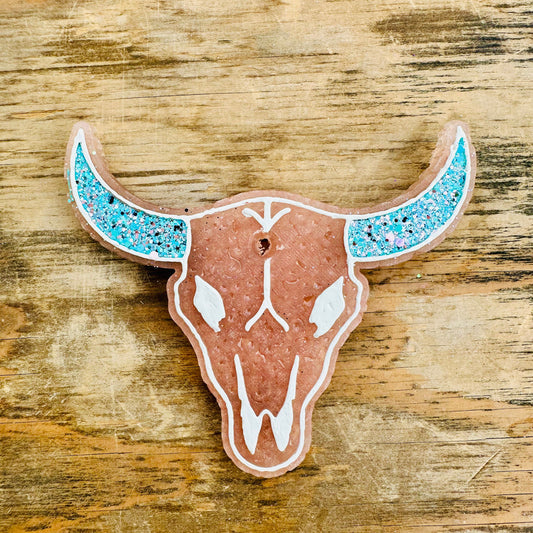 Bull Skull with Glitter Car Freshie