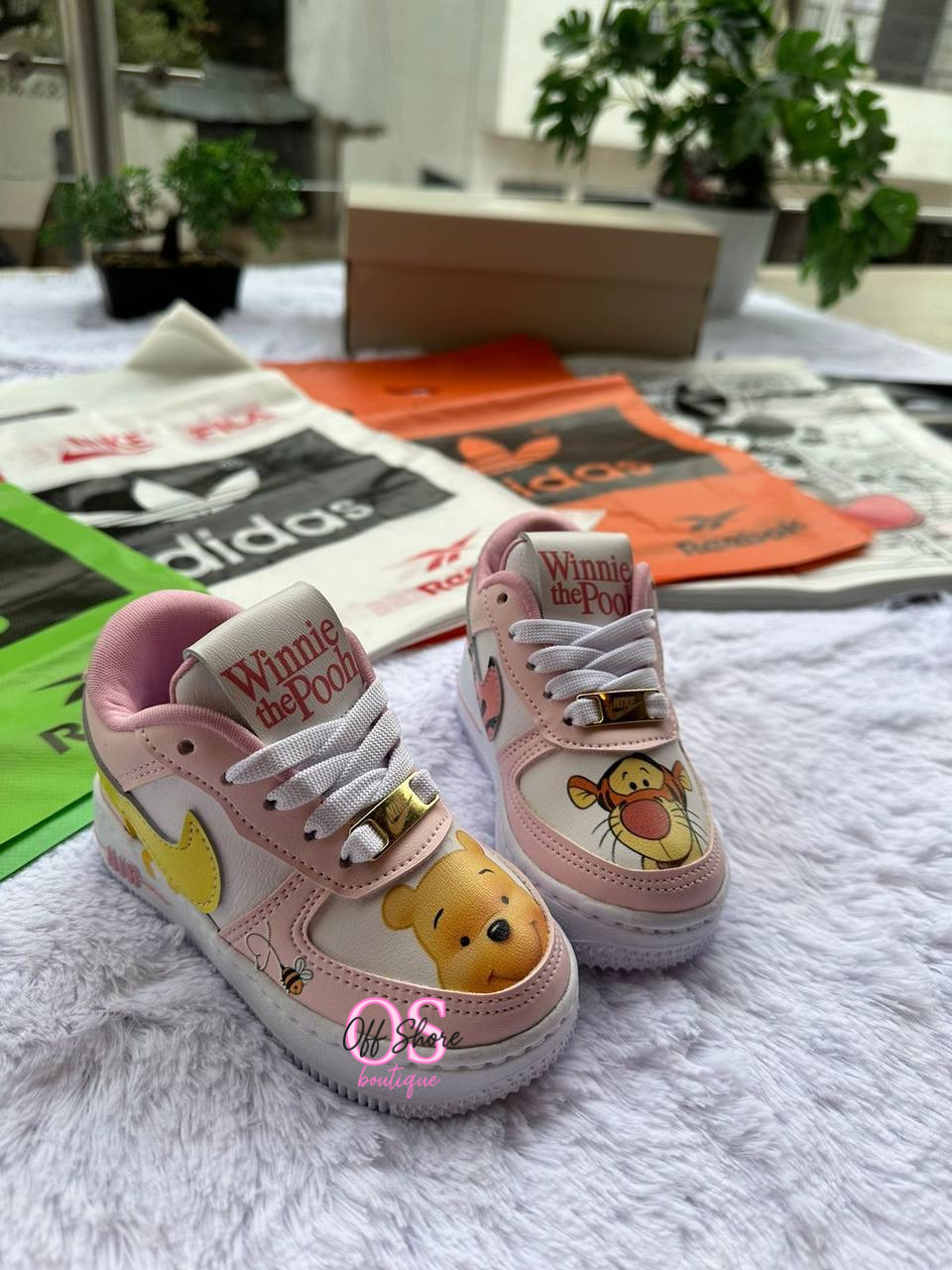 Pink Winnie the Pooh  Air Force 1s