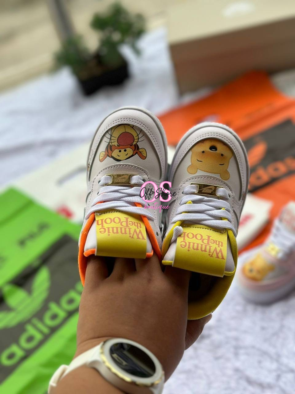 White Winnie the Pooh Air Force 1s
