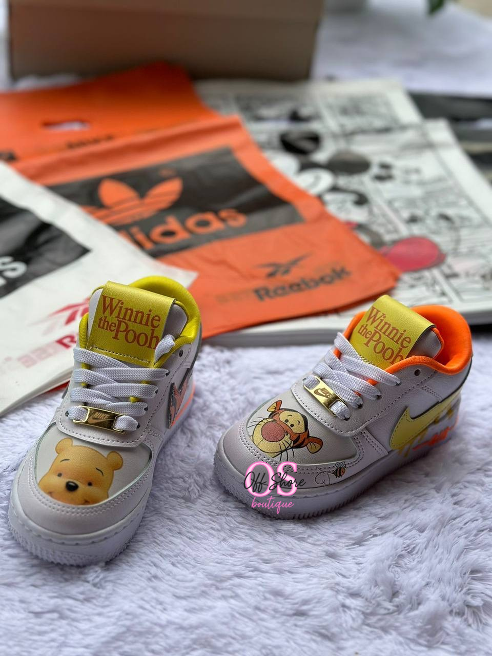 White Winnie the Pooh Air Force 1s