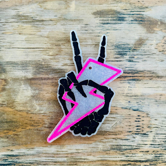 Skeleton Lightning Bolt Car Freshie