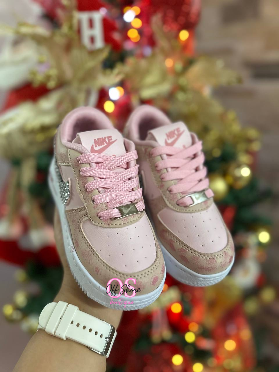 Pink Rhinestone Air Force 1s