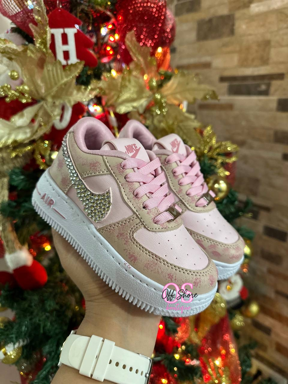 Pink Rhinestone Air Force 1s