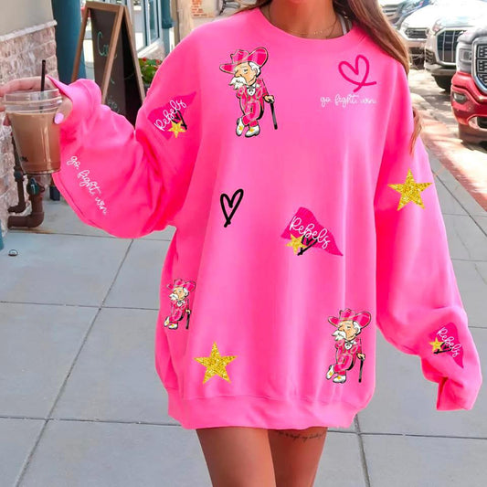 Glitz & Glam Collage Football Sweatshirt - Youth