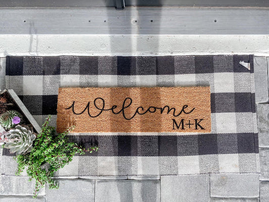 Custom Skinny Doormat – 9"x30" Personalized Natural Coir Mat