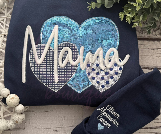 Mama Crewneck With Names On Sleeve