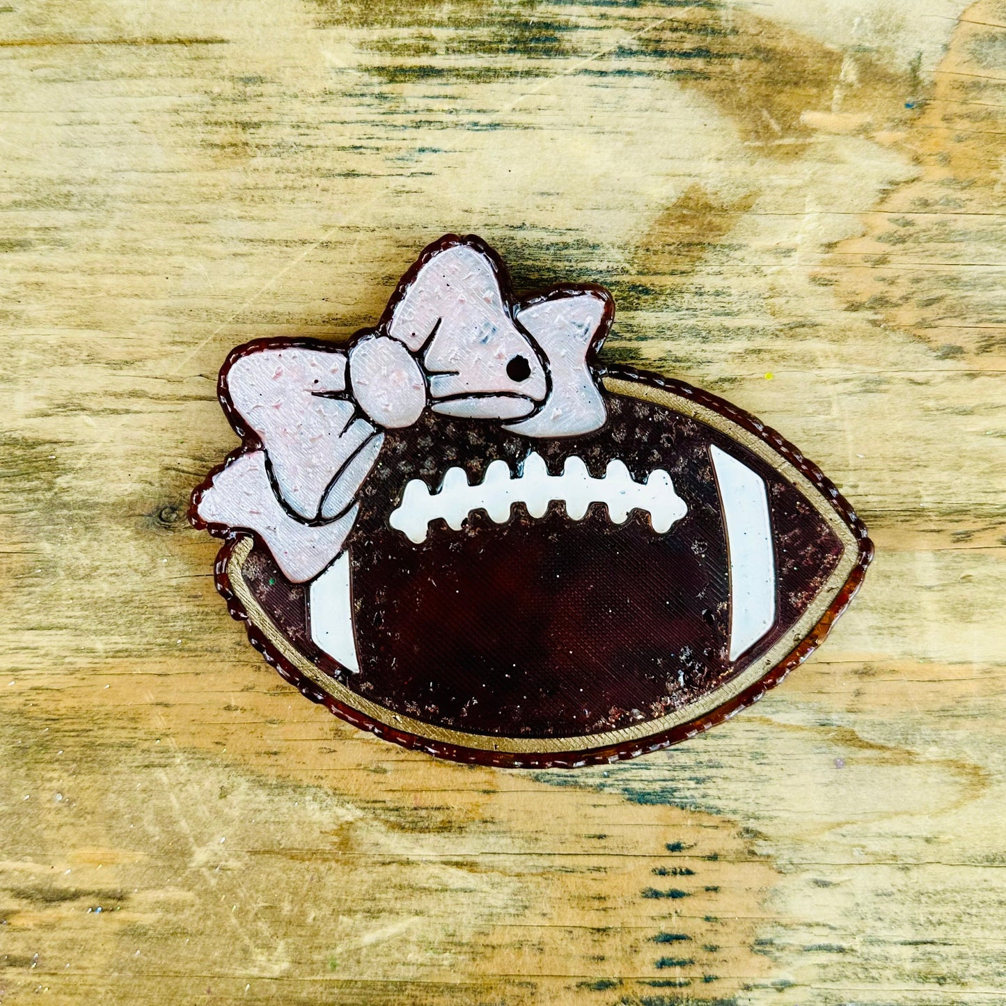 Fall Football with Bow Pumpkin Freshie