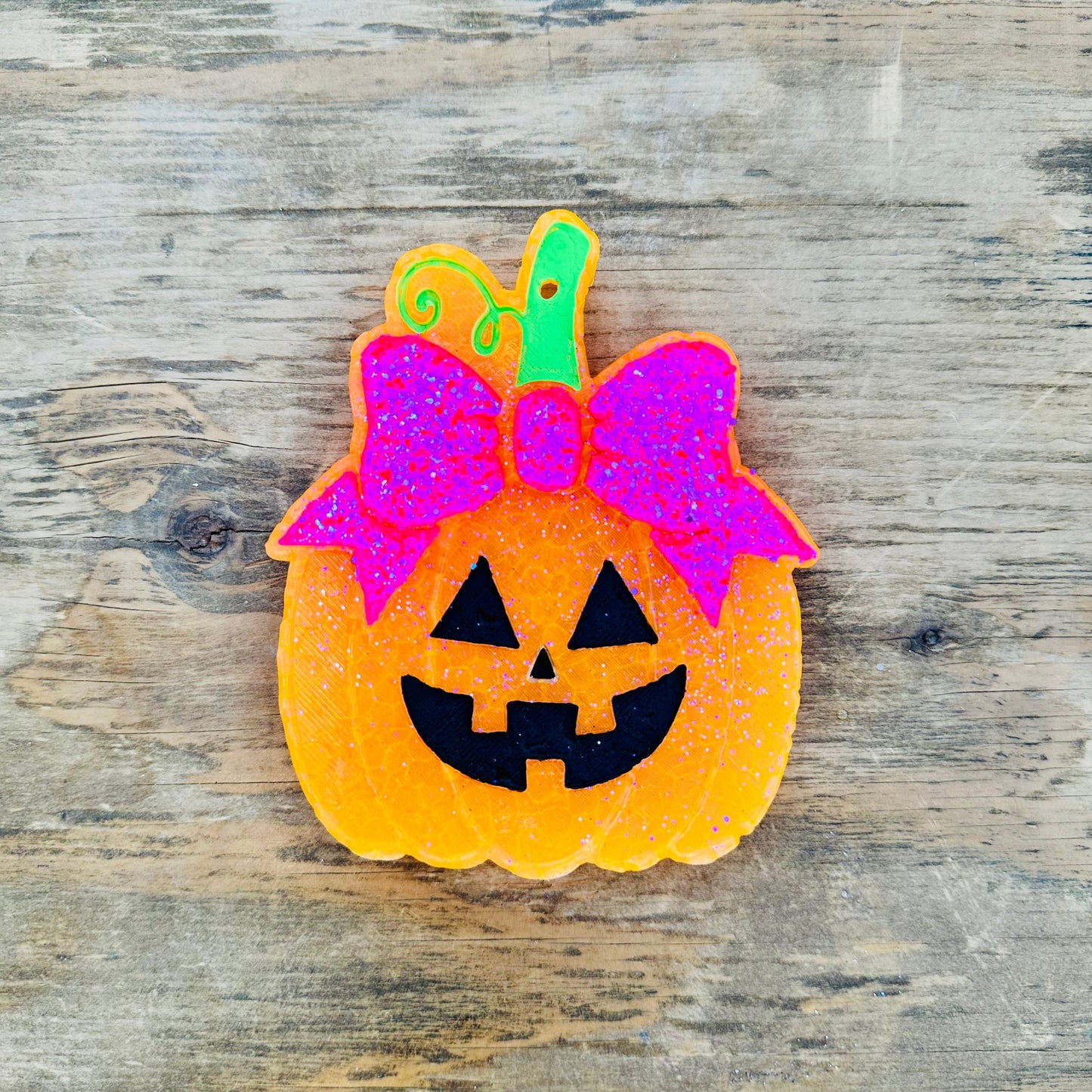 Halloween Jack-o-lantern with a Bow Car Freshie
