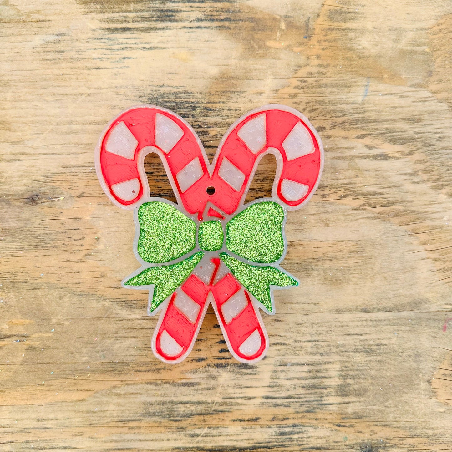 Christmas Candy Canes with a Bow Car Freshie