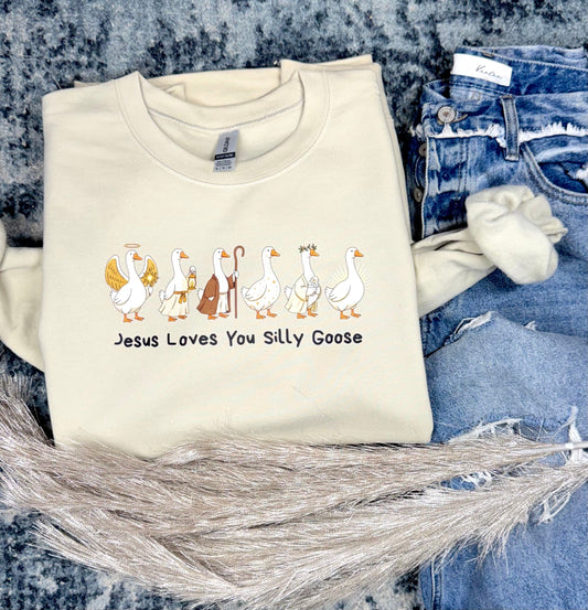 Jesus Loves You Silly Goose Faith Sweatshirt | Gildan