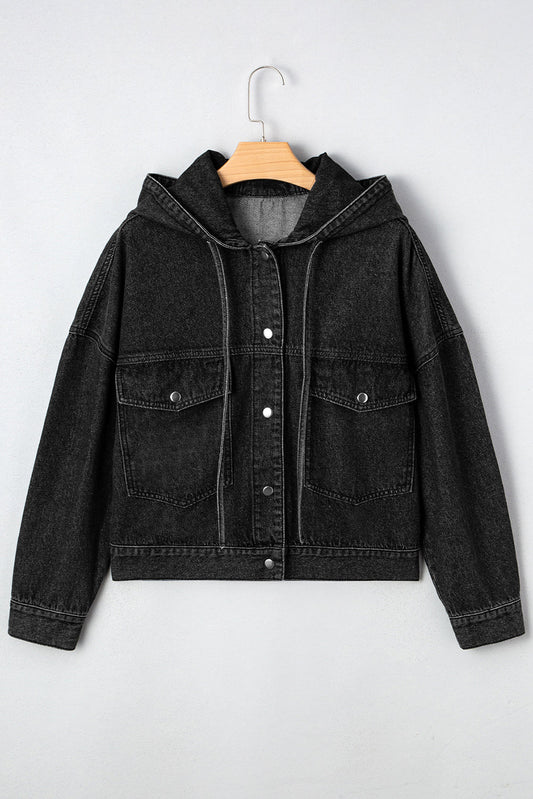 Black Denim Hooded Jacket LT