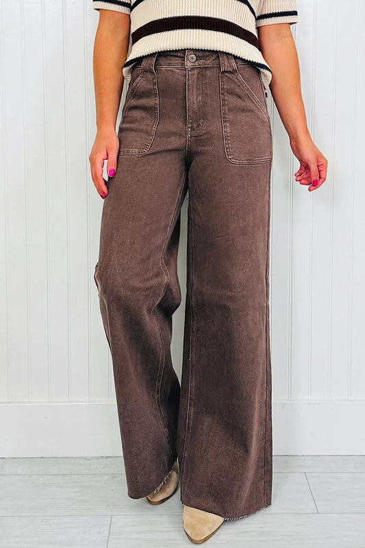 Brown Retro Washed Loose Jeans RTS