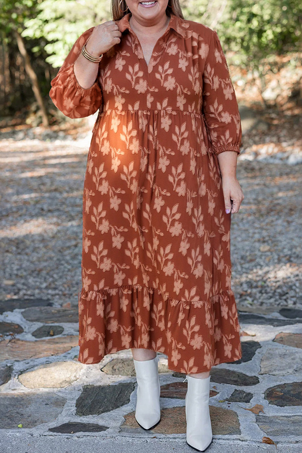 Cinnamon Plus Size Floral Dress LT
