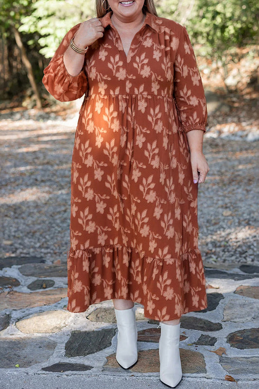 Cinnamon Plus Size Floral Dress LT