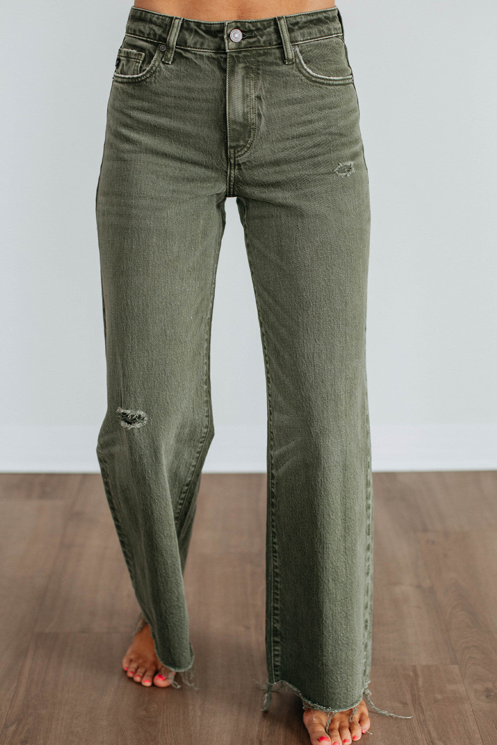 Green Distressed Jeans RTS