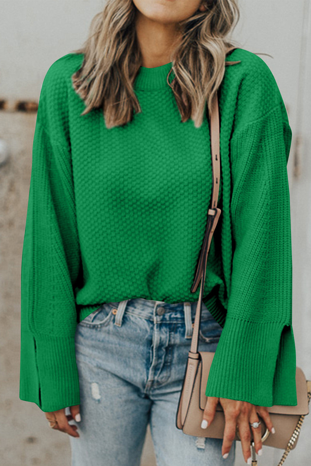 Green Textured Sweater November.