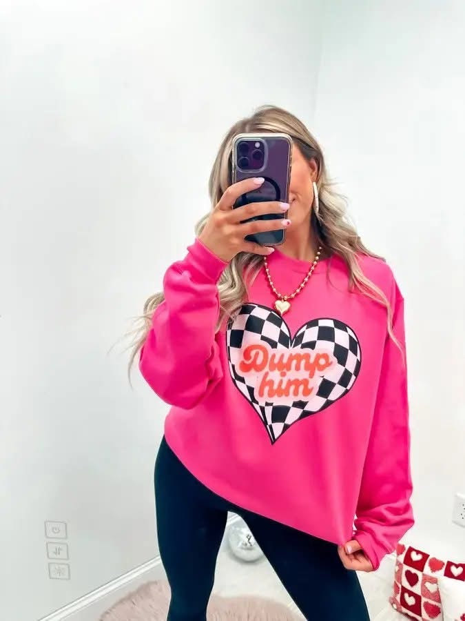 DUMP HIM Sangria Graphic Crewneck