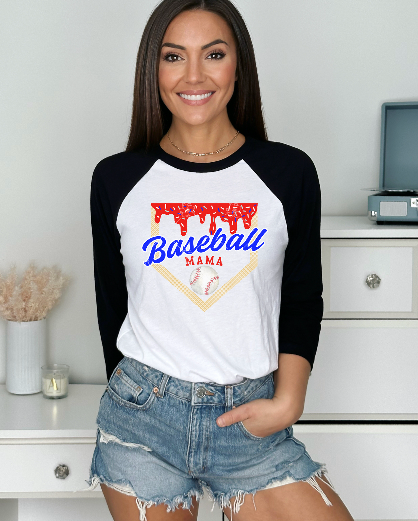 Baseball Drip Raglan - 2 sleeve colors