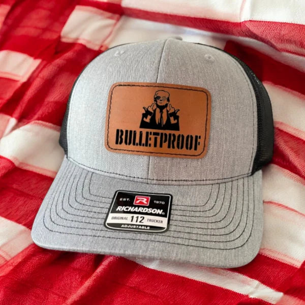 Bulletproof- Richardson 112 Hat Snapback – Custom Engraved Leatherette Patch