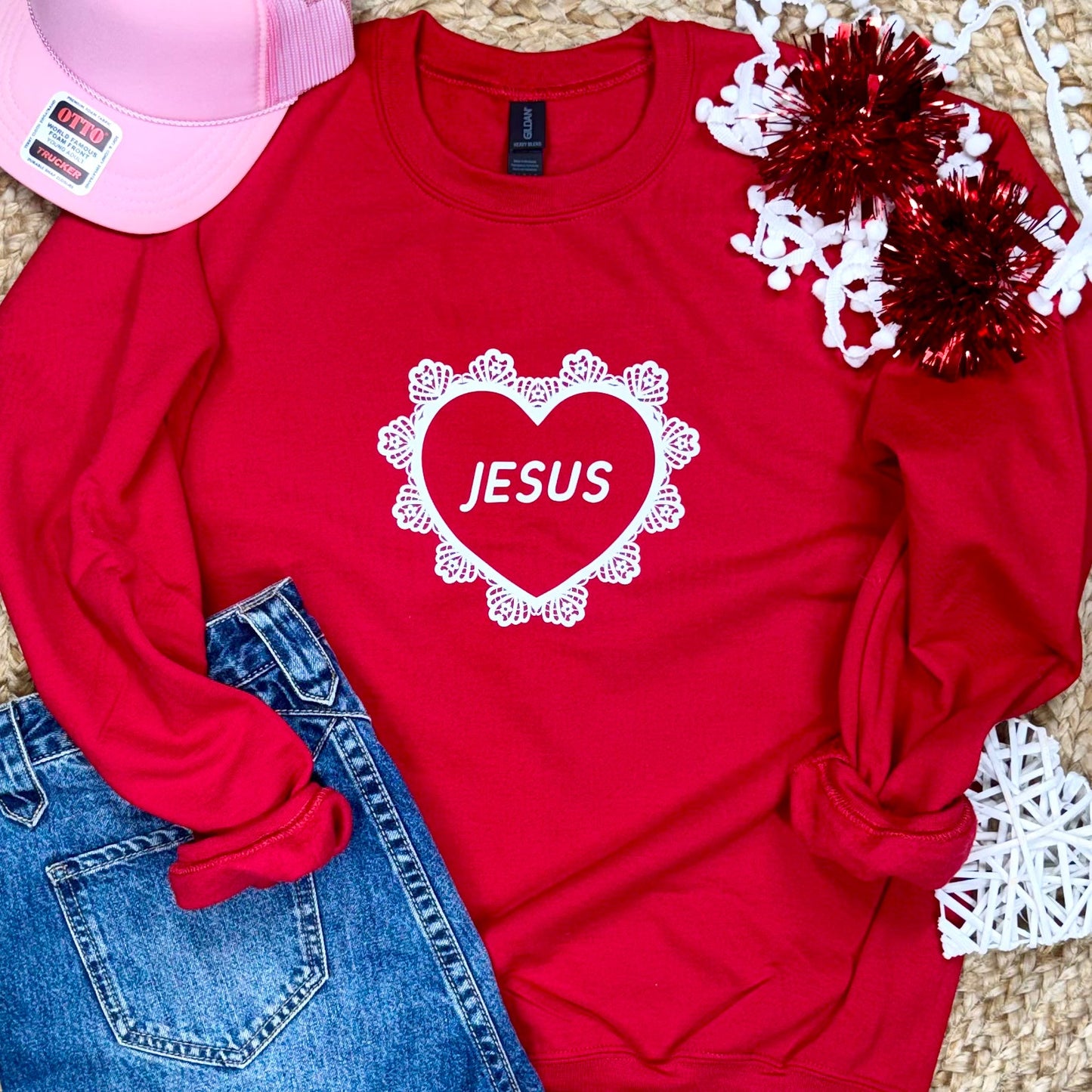 Jesus Doily | Vintage Faith Sweatshirt | Cottage Core Style
