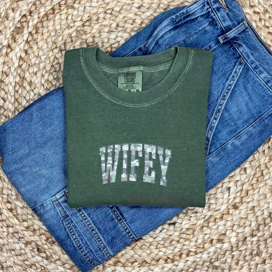 Camo Wifey Long Sleeve Tee