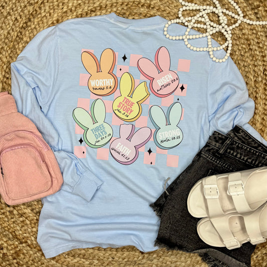 Easter Bunny Candies Graphic Long Sleeve Tee