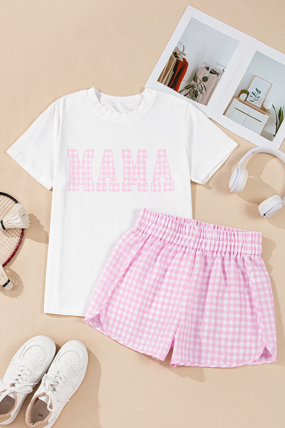 Pink Checkered Mama Set LT
