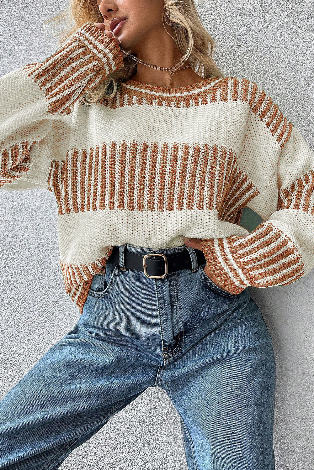 Two Tone Loose Sweater LT