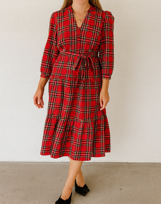 Red Christmas Plaid Dress LT