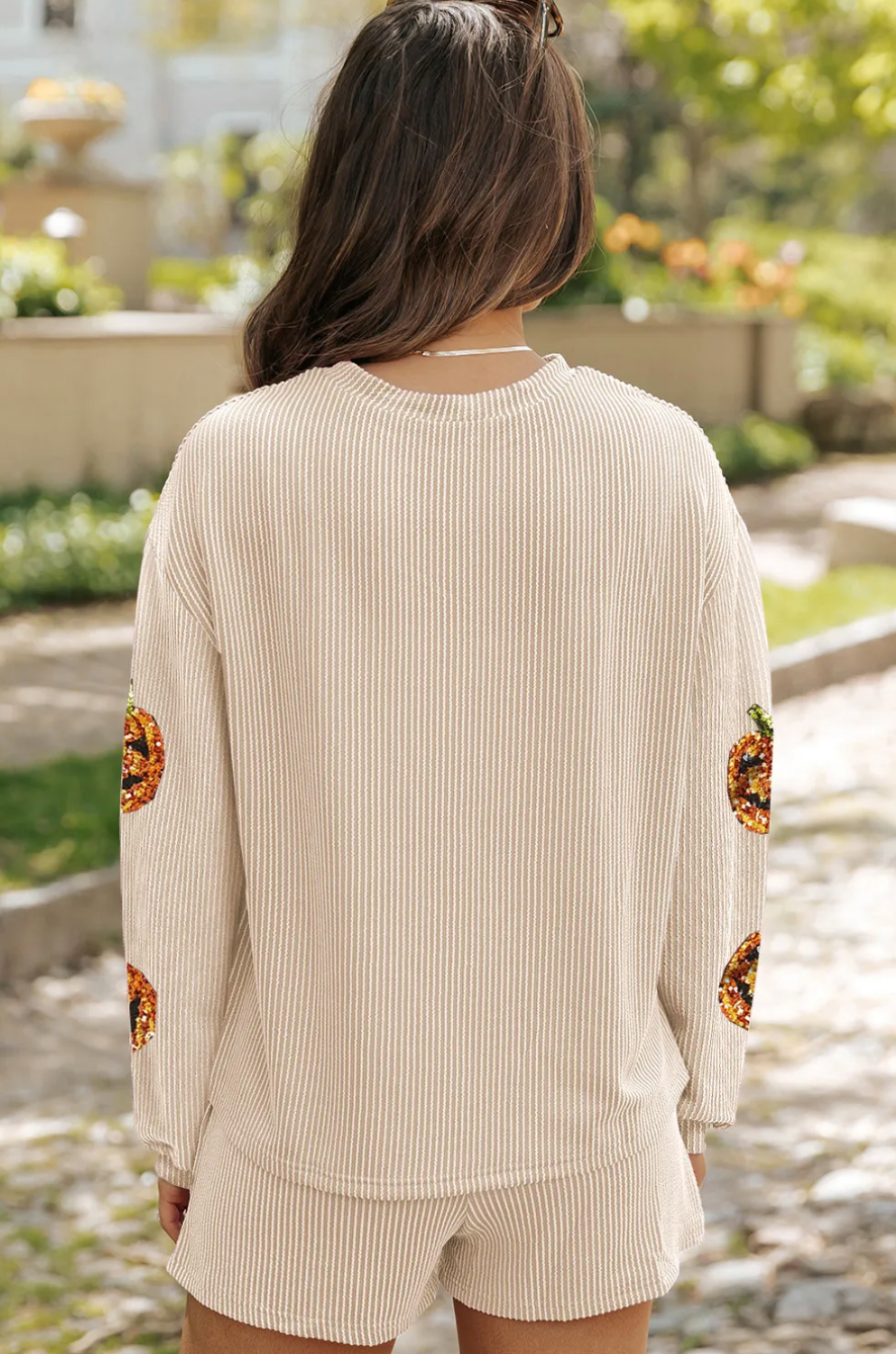 PARCHMENT PUMPKIN CORDED SET RTS