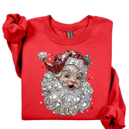 Santa--Rhinestone Sweatshirt.