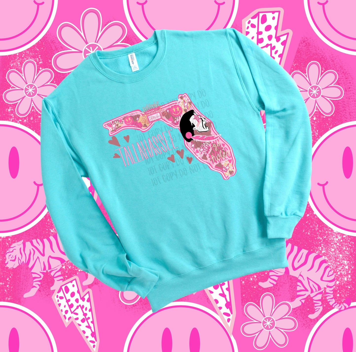 Preppy State Sweatshirt - Turquoise