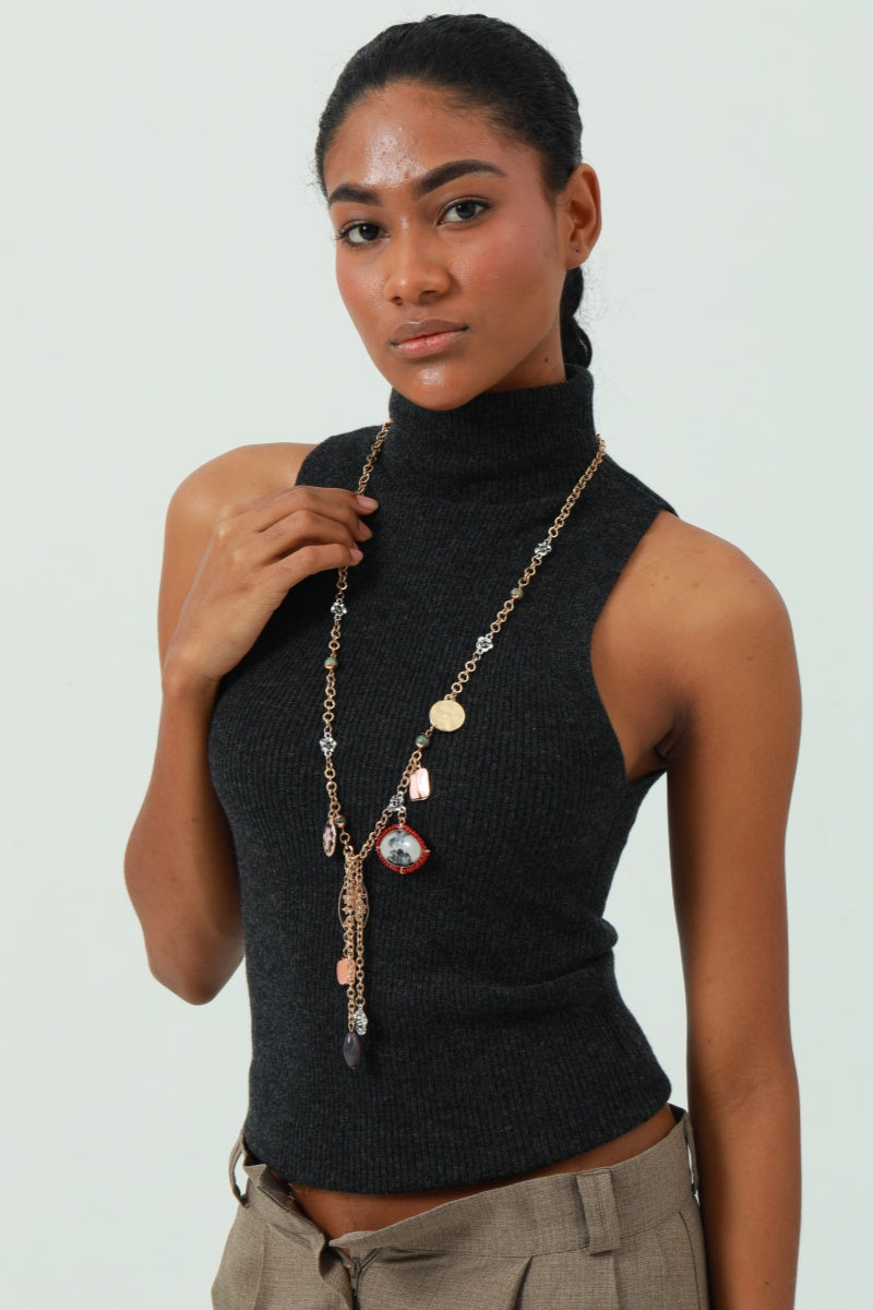 Crane & Floral Teardrop Necklace - Elegant New Design 🕊️🌸